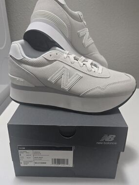 New Balance 515H White Platform Sneakers - Women's